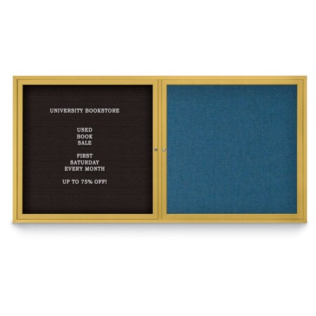 United Visual Products Corkboard, Keylime/Gold, 48"x36" UV431HPLUS-GOLD-KEYLIME